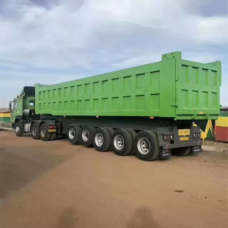 Separuh Treler Dump Tipping Belakang Kotak Segiempat